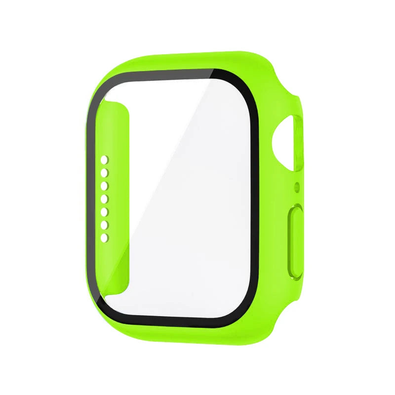 Tempered Glass+Case For Apple Watch 38mm 40mm 41mm 42mm 44mm 45mm 46mm Screen Protector Protective Cover iWatch 10 8 7 9 6 SE 5