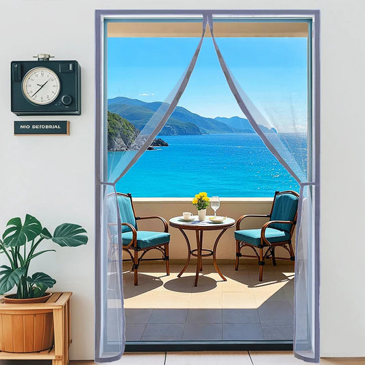 Grey Magnetic Door Screen – Custom Size Mosquito Net Curtain
