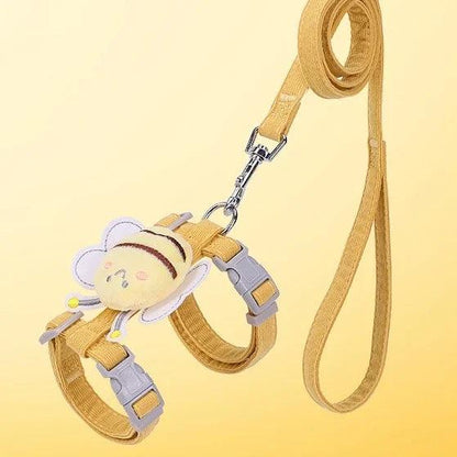 Cartoon Bee Cat Harness and Leash Set – Small & Medium Pets