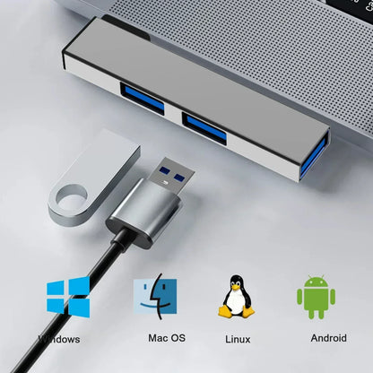 3-in-1 USB 3.0 Type-C Hub Splitter 5Gbps High-Speed Adapter
