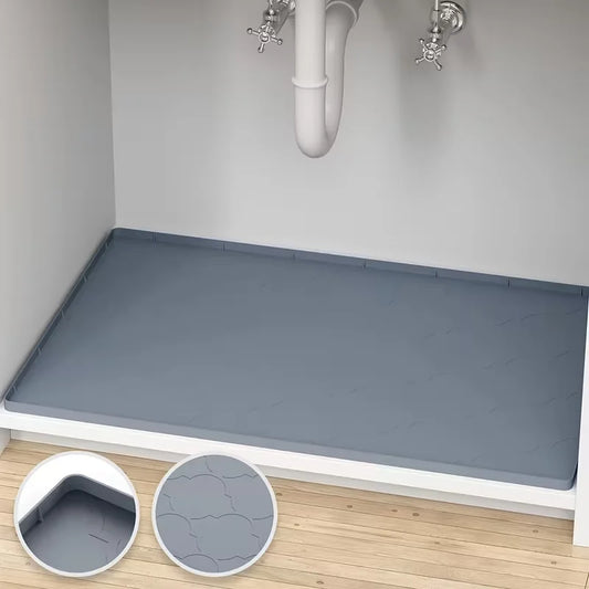 Silicone Multi-Size Sink Underpad, Kitchen Sink Underpad Drip Tray, Sink Protection Pad for Kitchen, Quick-Dry Splash Guard