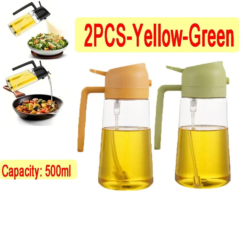 2-in-1 Oil Sprayer Bottle 500ml Cooking Spray Tool