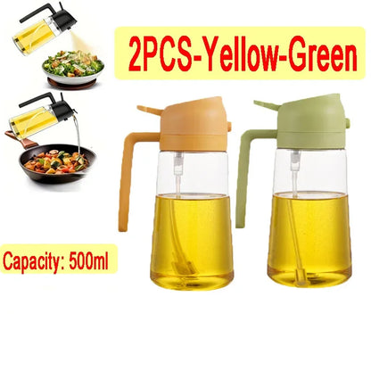2-in-1 Oil Sprayer Bottle 500ml Cooking Spray Tool