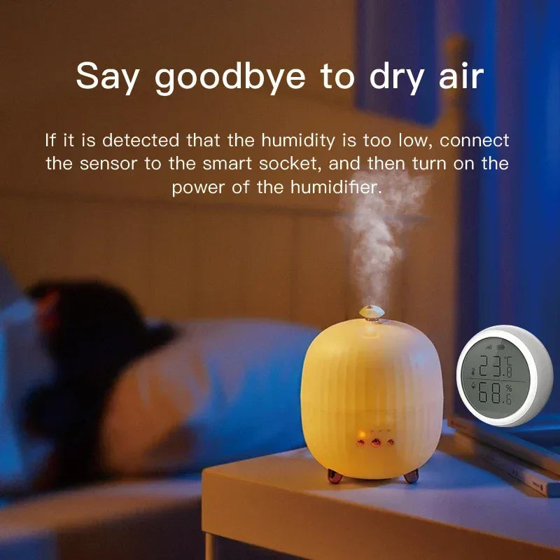 Tuya ZigBee Temperature and Humidity Sensor With LCD Smart life APP Google Alexa Voice Control Support Multi-mode Gateway Option - Urbizia