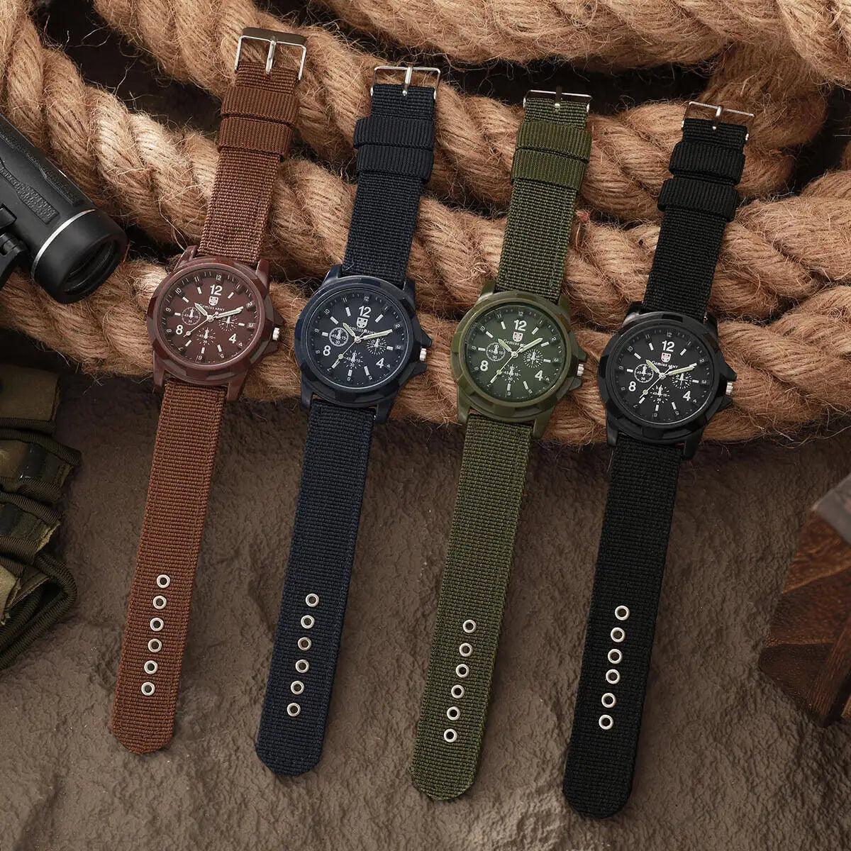 Men Military Watches Casual Nylon Band Mens Sport Quartz Watch Relogio Masculino Reloj Hombre（Without Box）