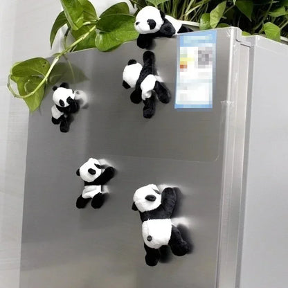 Cute Soft Plush Panda Magnet - Oval Fabric Whiteboard & Fridge Decor, Perfect for Gifting and Organizing - Urbizia