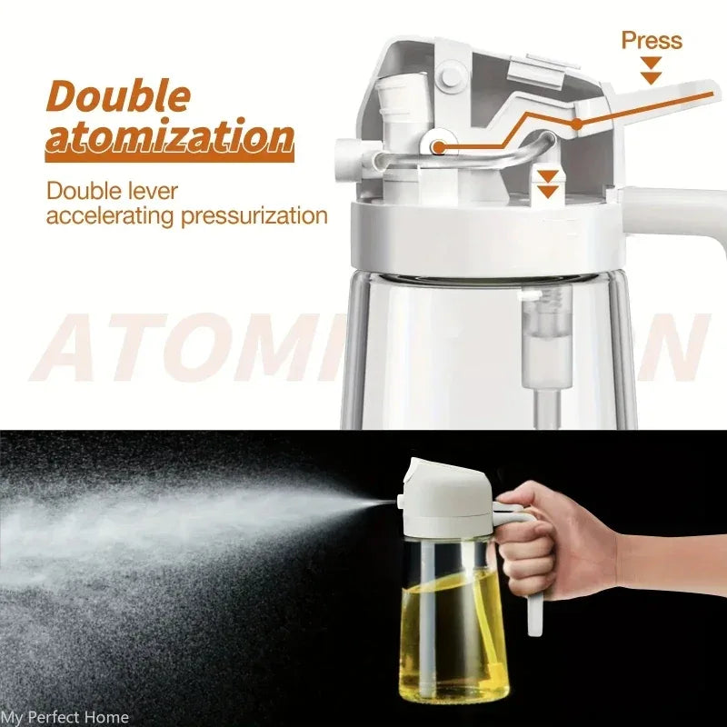 2-in-1 Oil Sprayer Bottle 500ml Cooking Spray Tool
