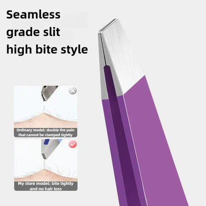 Eyebrow Tweezer 4Pcs Colorful Hair Beauty Fine Hairs Puller Stainless Steel Slanted Eye Brow Clips Removal Makeup Tools