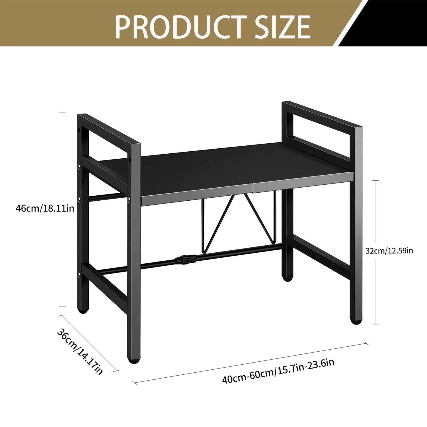 Expandable Microwave Shelf Organizer Rack 42–64cm