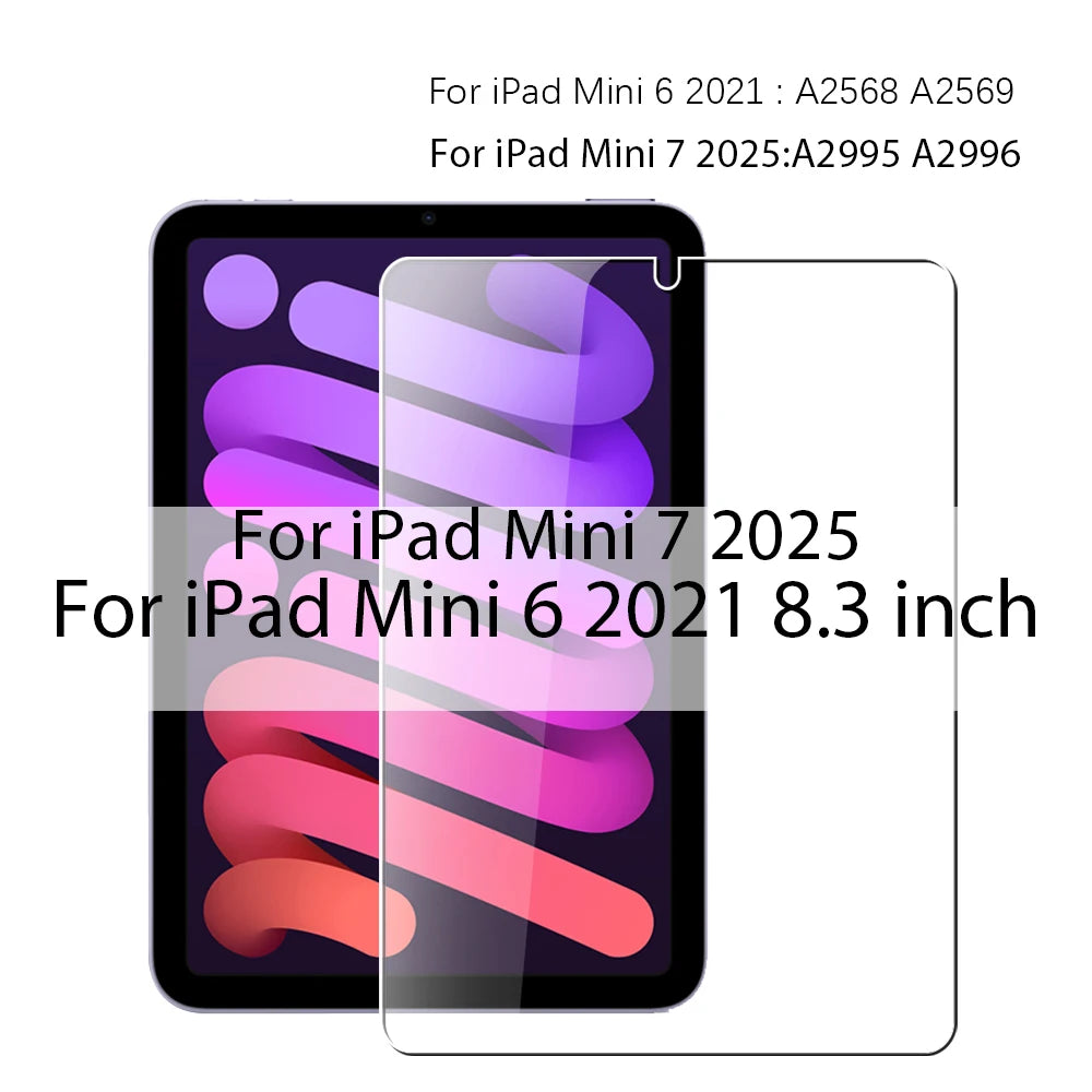 Tempered Glass For iPad 10th 9th Generation A16 Pro 12.9 11 13 2025 Screen Protector For ipad Air 4 5 Mini 6 7 7th 8th 10.2 Film