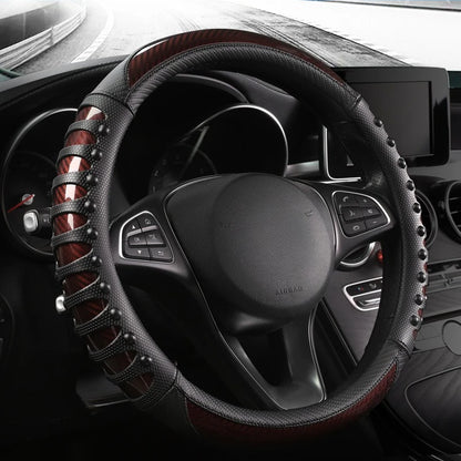 Carbon Fiber Leather Auto Steering Wheel Cover Universal Non Slip Steering Wheel Covers Car Accessories Interior Steering Covers