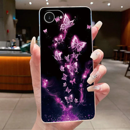 For iPhone 16e Case Clear Luxury Fashion Butterfly Flowers Soft TPU Silicone Jelly Back Cover for Apple iPhone 16e Phone Case