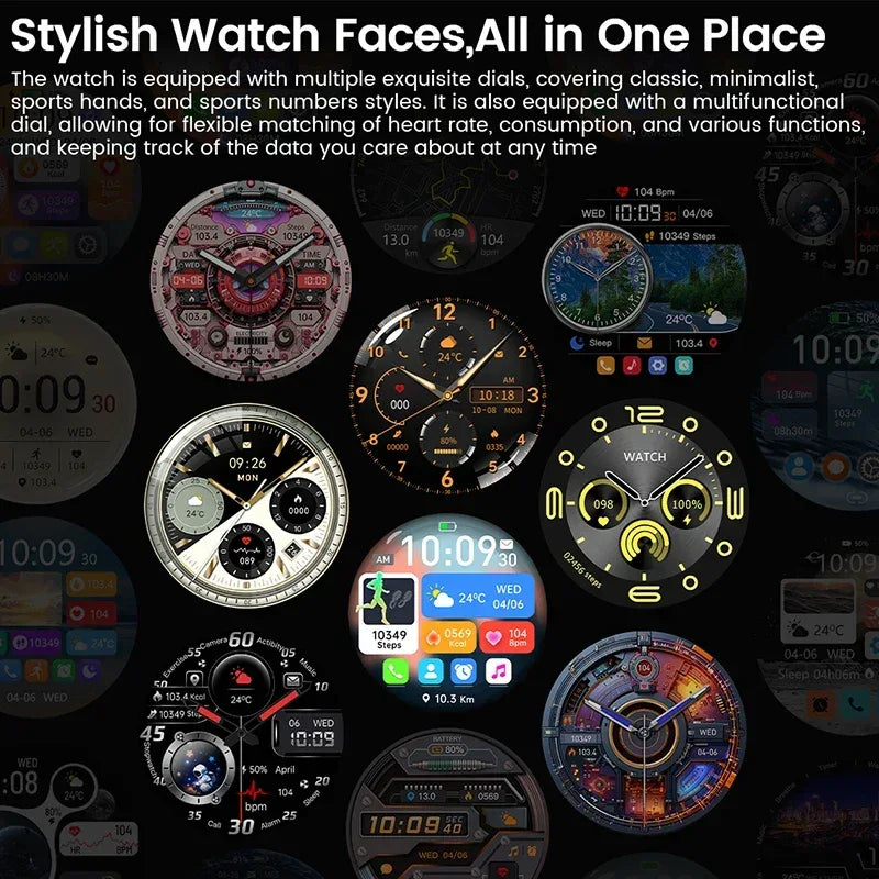 2025New For Android and ios Smart Watch Men AMOLED Screen GPS Motion trajectory Heart Rate Bluetooth Calls SmartWatch Waterproof - Urbizia