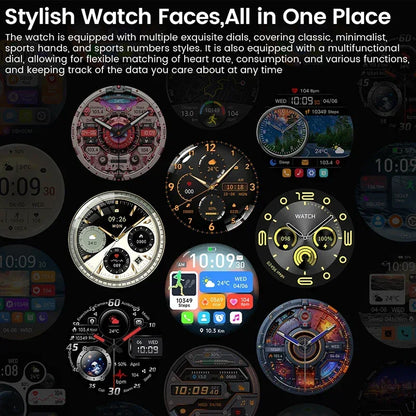 2025New For Android and ios Smart Watch Men AMOLED Screen GPS Motion trajectory Heart Rate Bluetooth Calls SmartWatch Waterproof - Urbizia