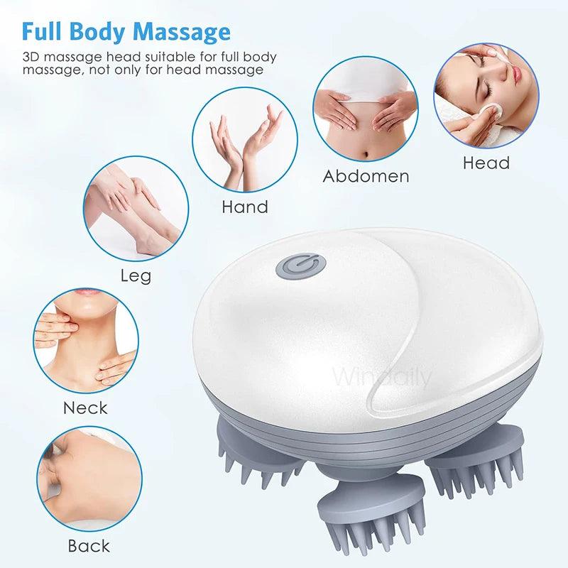 Electric Scalp Head Massager Kneading Vibrating Device Health Care Shoulder Neck Leg Arm Deep Tissue Massage Cat  Pet Massager
