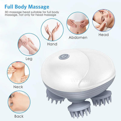 Electric Scalp Head Massager Kneading Vibrating Device Health Care Shoulder Neck Leg Arm Deep Tissue Massage Cat  Pet Massager
