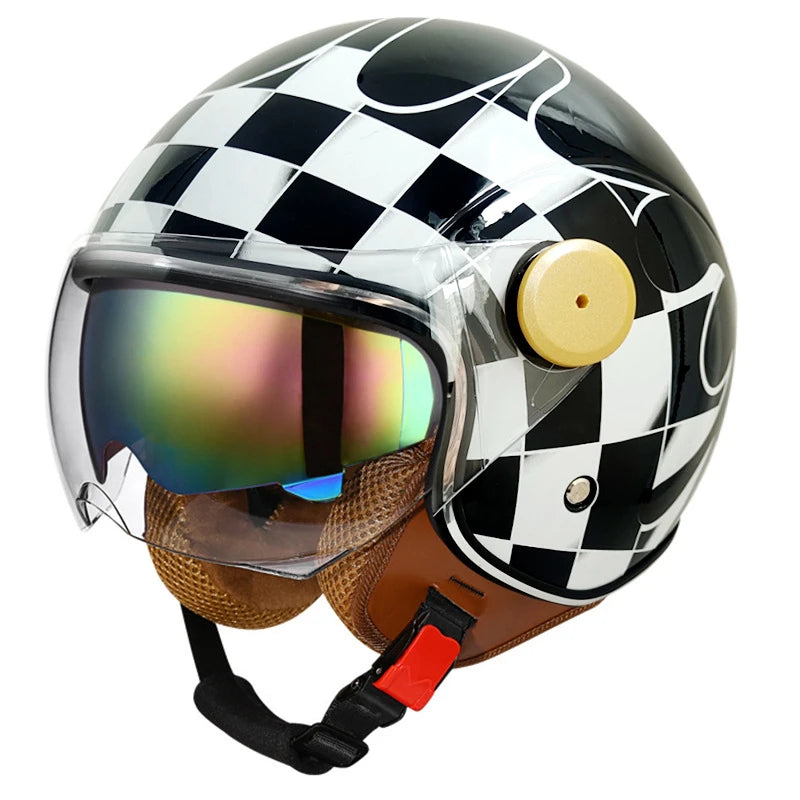 Sevs Open-Face Motorcycle Helmet with Visor