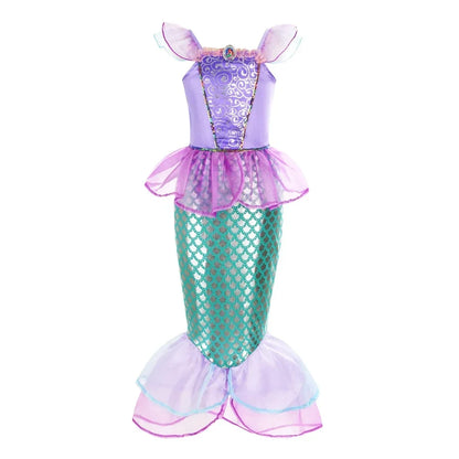 Mermaid Birthday Party Dress – Summer Girl Mermaid Costume for Kids 2-10 Yrs, Anime Cosplay & Fantasy Gown