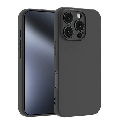 Luxury Black Silicone Matte Phone Case For iPhone 11 12 13 14 15 16 Pro Max 15 Plus 12 Mini 16E Xr X Xs Max Back Cover Soft Case