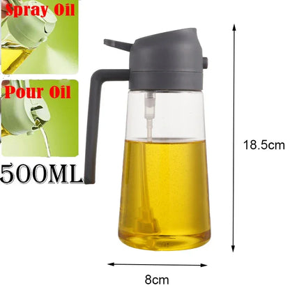 2-in-1 Oil Sprayer Bottle 500ml Cooking Spray Tool