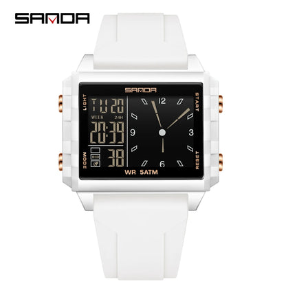 SANDA 6273 Fashion Electronic Watches for Man Luminous Calendar Waterproof Clock Outdoor Sports Casual Ladies Digital Wristwatch