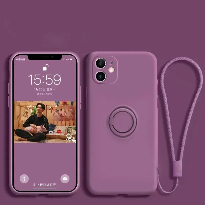 Liquid Silicone Ring Holder Case for Samsung Galaxy
