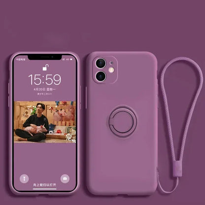 Liquid Silicone Ring Holder Case for Samsung Galaxy