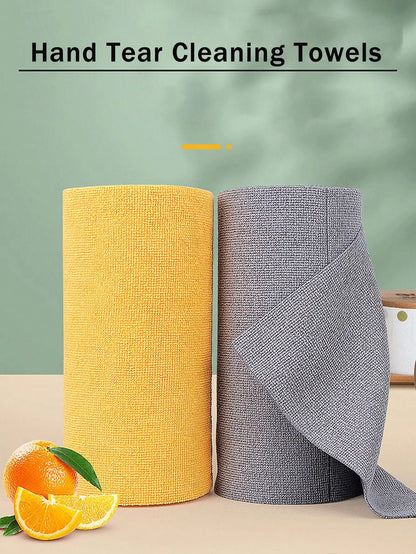 1 Roll(20/50 Sheets)Reusable Microfiber Towel Roll, Hand Tear Cleaning Towels, Washable Ultra-Fine Fiber For Car Soft Cleaning Cloth, Multipurpose Absorbent Cleaning Wipes, Dish Towel, Kitchen Rag, Lazy Rag, Cleaning Supplies