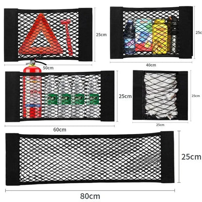 Car Storage Net Stretchable Mesh Pocket Net Magic Elastic Sticker Universal Rear Mesh Trunk Seat Bag Pocket Cage Auto Organizer - Urbizia