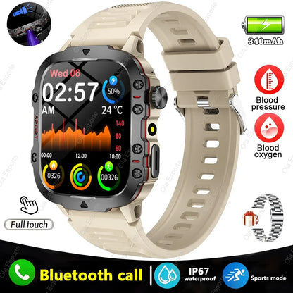 2025 New Military Smart Watch Men IP68 5ATM Outdoor Sports Fitness Tracker Health Monitoring 1.81Inch Bluetooth Calls Smartwatch - Urbizia