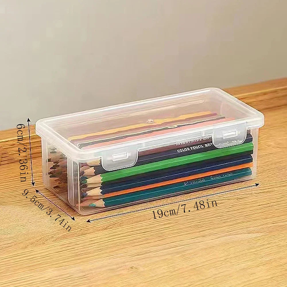 Multifunction Pen Case Clear Plastic Pencil Boxes Portable Mount Storage Pen Box For Oil Pastel Crayon Stationery Organizer Bag