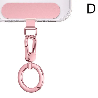 Metal Phone Lanyard Gasket Patch Rotatable Metal Buckle Hanging   Steel Clip Card Cord Tab Mobile Phone Accessories