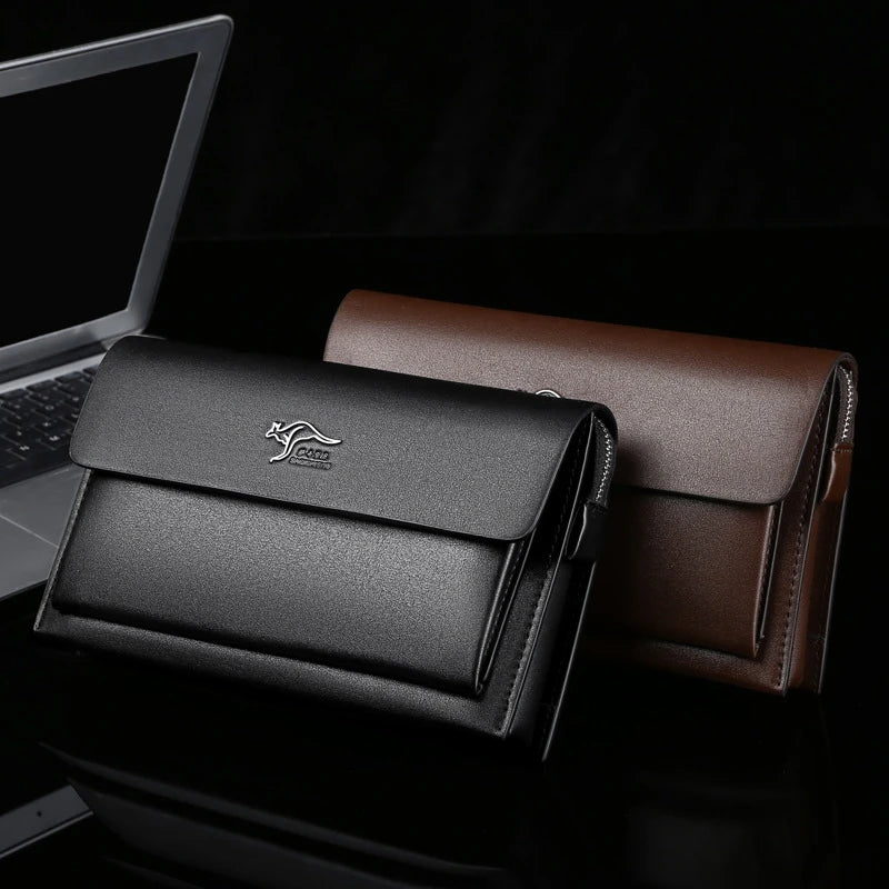 2026 NEW Men's Clutch with Magnetic Buckle and Multiple Card Slots, Large Capacity Wallet Made of Coded Lock PU Leather Men Bag