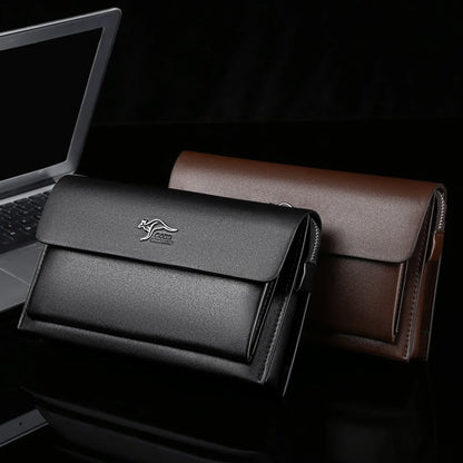 2026 NEW Men's Clutch with Magnetic Buckle and Multiple Card Slots, Large Capacity Wallet Made of Coded Lock PU Leather Men Bag
