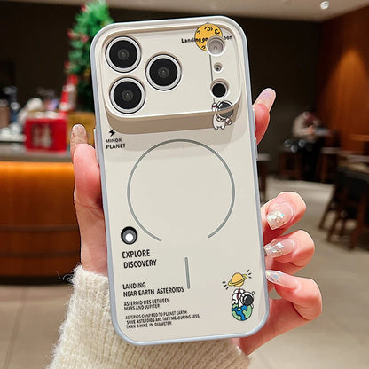 Hanging Astronaut Pattern Case For iPhone 17 Pro Max Magnetic For Magsafe Skin Feeling Cover For iPhone 16 Pro Max 15 14 13