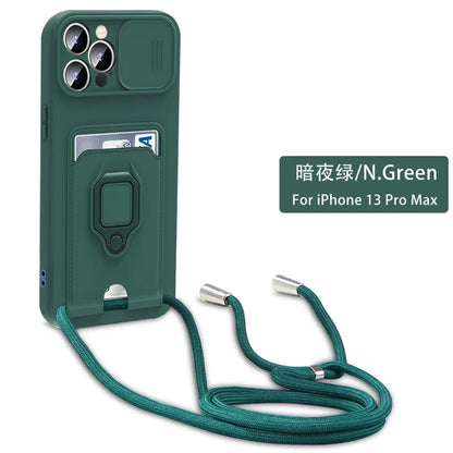 Crossbody Lanyard Ring Holder Case for Samsung Galaxy