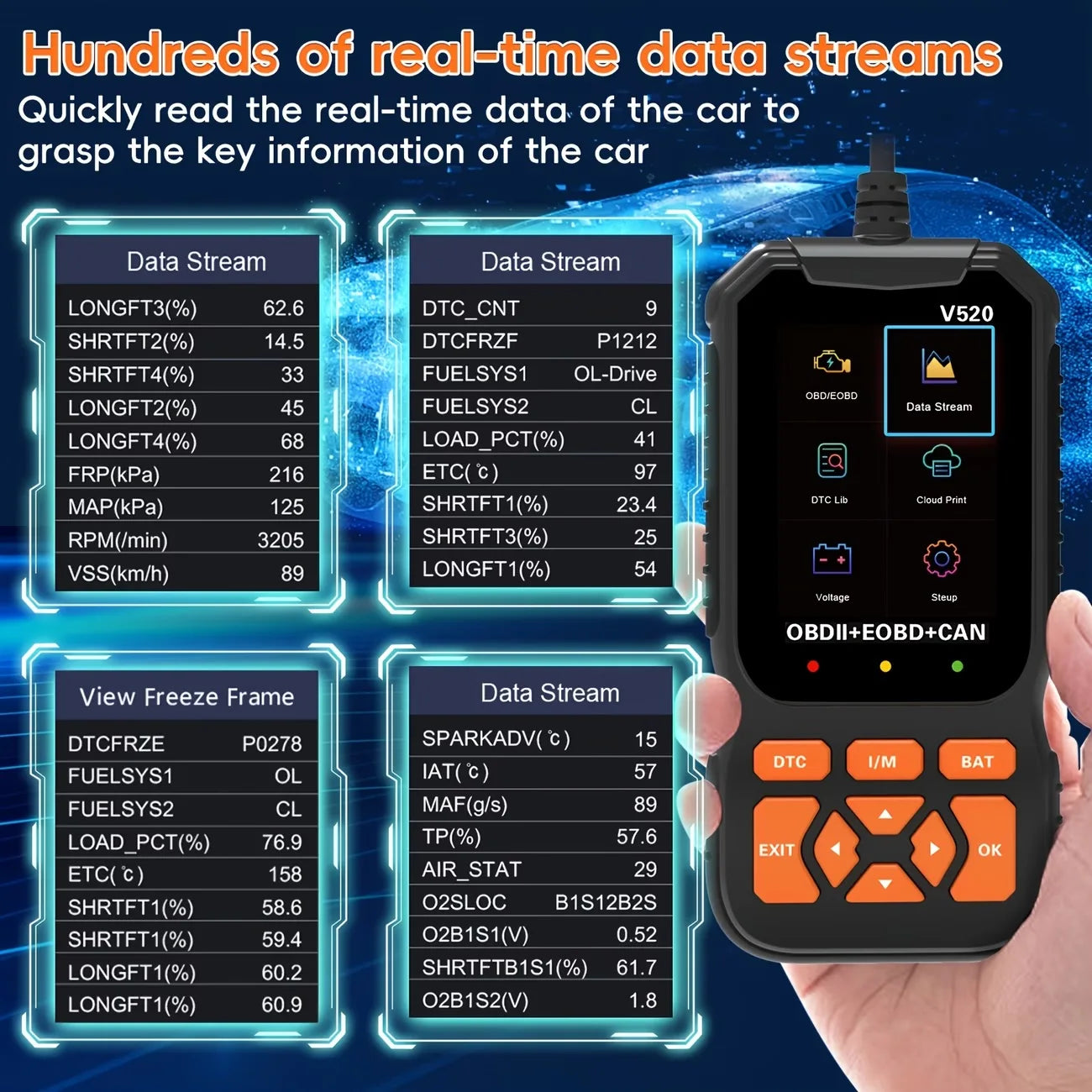 V520 OBD2 Car Diagnostic Scanner – All-in-One Diagnostic Tool for Identifying and Troubleshooting Vehicle Issues.