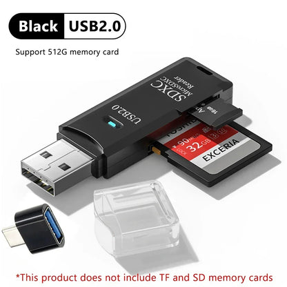 2-in-1 USB 3.0 SD & TF Card Reader High-Speed Adapter