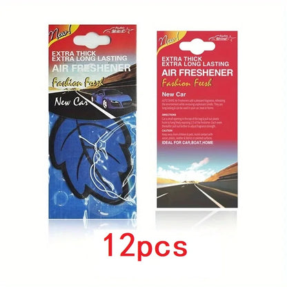 3-60pcs Car Air Freshener Natural Scented Tea Paper Auto Hanging Vanilla Perfume Fragrance Leaf Shape Car Accessories Interior