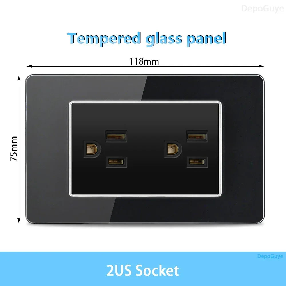 American Thai Standard USB Type-C 20W Fast Charging Power Outlet,Mexico with Smart usb c 3A Socket Wall Electric Light Switch - Urbizia