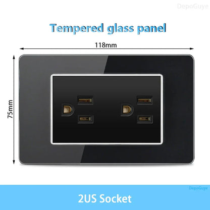 American Thai Standard USB Type-C 20W Fast Charging Power Outlet,Mexico with Smart usb c 3A Socket Wall Electric Light Switch - Urbizia