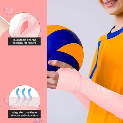 Girls Volleyball Arm Sleeves, 1 Pair Padded Volleyball Passing Sleeves with Foam Protection, Volley Ball Arm Protector for Youth