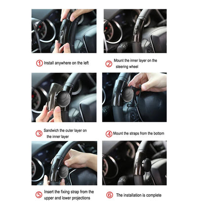 Car Steering Wheel Booster Ball Turning Spinner Knob Bearing Power Handle Rotating Universal Auto Accessories Labor Saving Kit