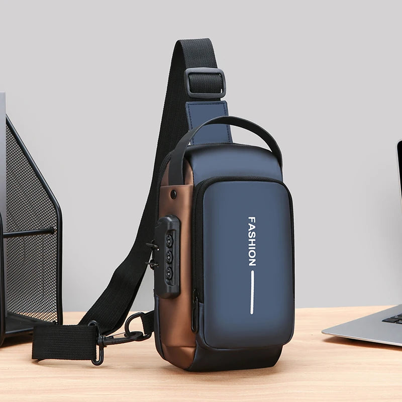 Men Anti Theft Chest Bag Shoulder USB Charging Crossbody Package School Short Trip Messengers Gym Men's Sling Sports Pack