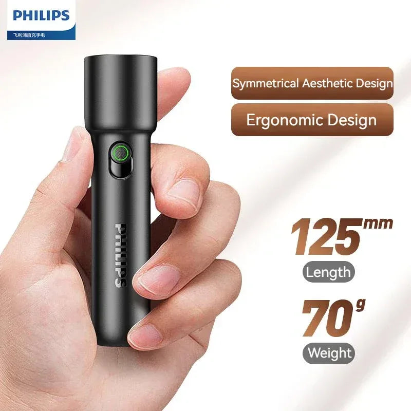 Philips 2024 New EDC Portable Flashlight Rechargeable LED Flashlights for Defensa Personal Self Defense Camping Hiking - Urbizia