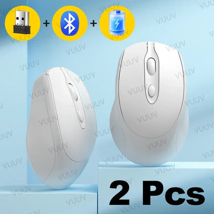 Portable Wireless Bluetooth Mouse Compact Ergonomic 2.4G USB Noiseless 1600DPI 500mAh Rechargeable for PC Tablet Laptop MacBook