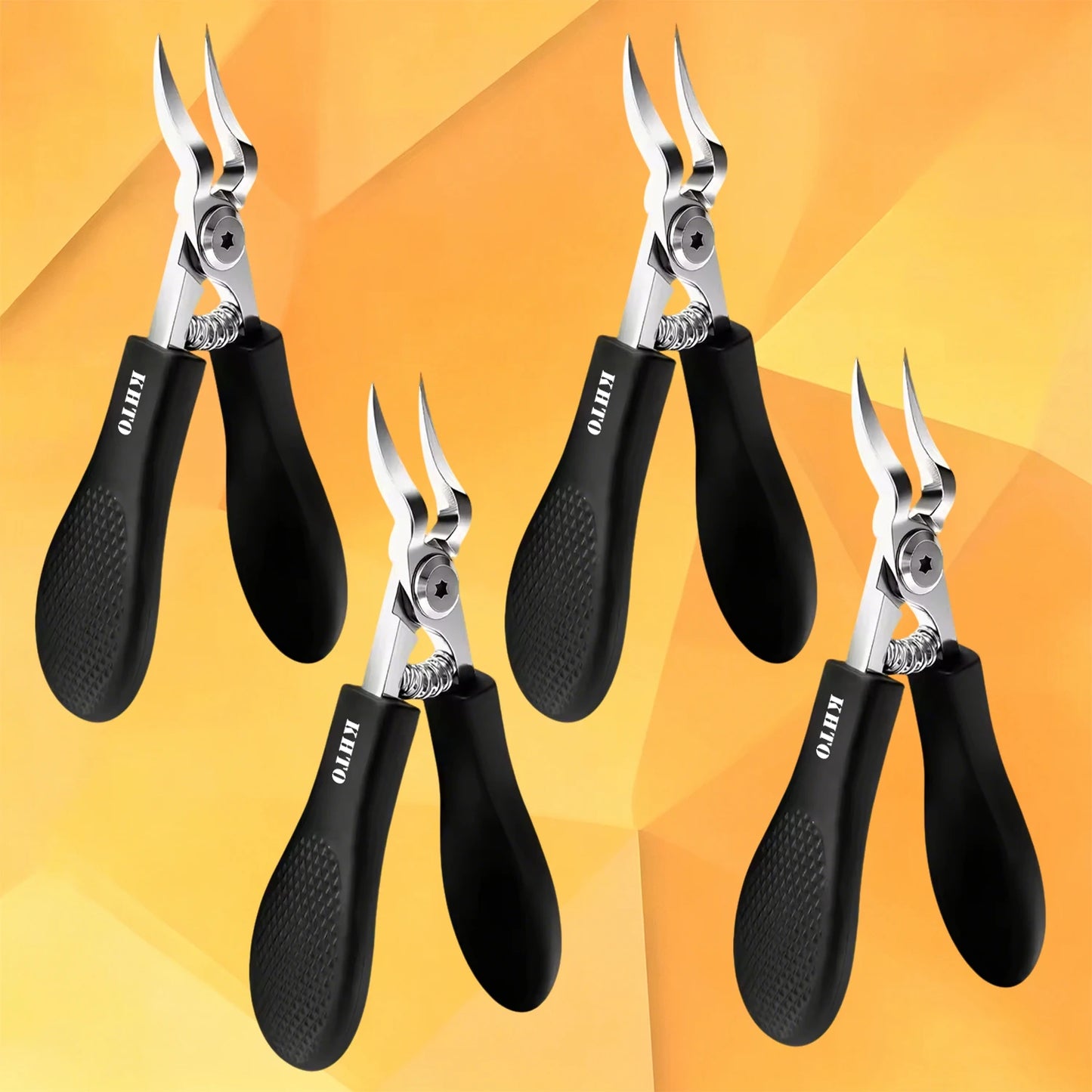 KHTO Professional Heavy-Duty Steel Toenail Clipper with Serrated Blade Thick & Ingrown Nails, Durable Trimmer for Men & Women