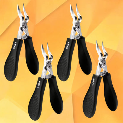 KHTO Professional Heavy-Duty Steel Toenail Clipper with Serrated Blade Thick & Ingrown Nails, Durable Trimmer for Men & Women