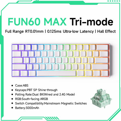 Akko MonsGeek FUN68 FUN60 PRO&MAX  HE Magnetic Keyboard 60% 65% Gaming Keyboards Rapid Trigger 8K Custom Keyboard Gamer Esports