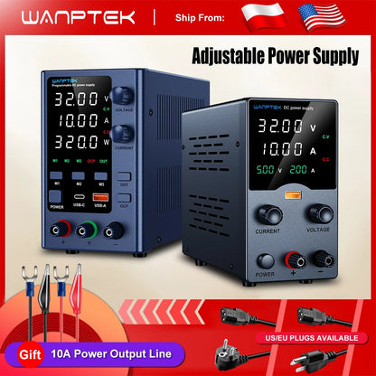 Wanptek DC Lab Power Supply 30V 10A  60V 5A  Adjustable Voltage Regulator Preset Voltage Current Dual Input Voltage 220V/110V
